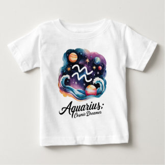 Camiseta Aquarius Cosmic Dreamer Watercolor Sinal Zodiodoro