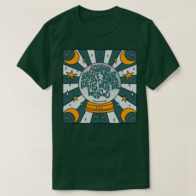 Camiseta Aquarius Crystal Ball (Frente do Design)