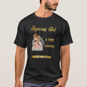 Camiseta Aquarius Girl Birthday Queen Zodiac Sinal Horoscop