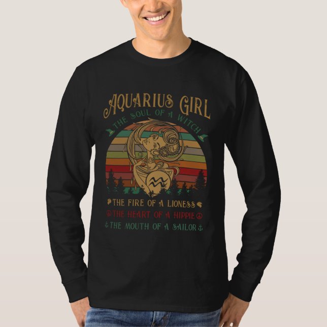 Camiseta Aquarius Girl The Soul Of A Witch The Fire (Frente)