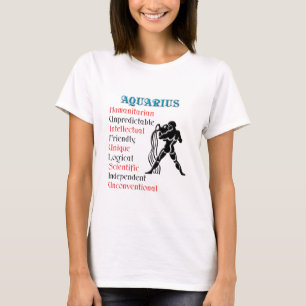 Camiseta Aquarius Horoscope Sinal Zodiac