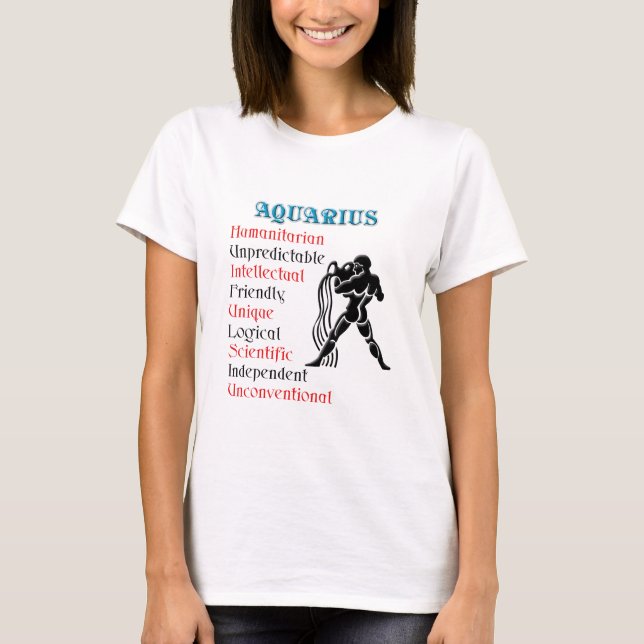 Camiseta Aquarius Horoscope Sinal Zodiac (Frente)