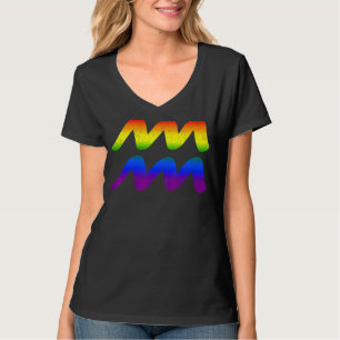 Camiseta Aquarius Lgbt Sinal Zodiac Lgbt Orgulho Arco-Íris