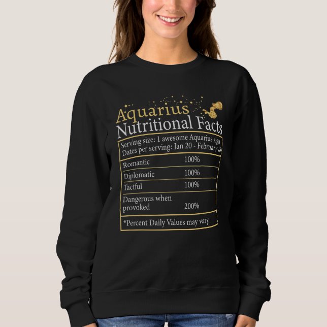 Camiseta Aquarius Nutrition Astrologia Zodiac Sinal Horoscó (Frente)