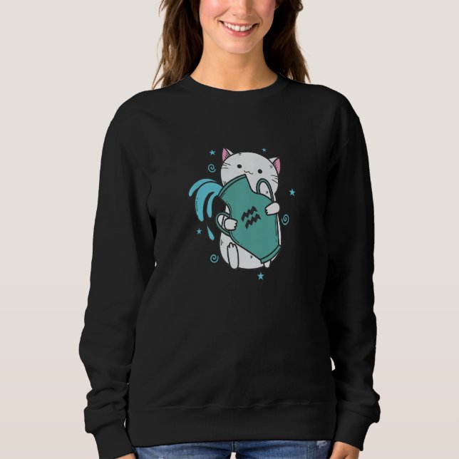 Camiseta Aquarius Zodiac Sign as a Cat Horoscope (Frente)
