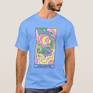 Camiseta Aquarius Zodiac - Sinal Abstrato Art Vintage 