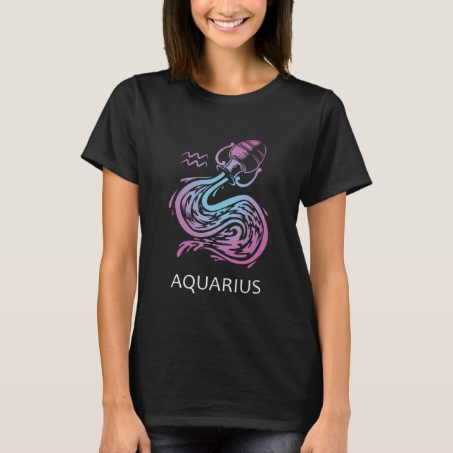 Camiseta Aquarius Zodiac - Sinal de Água Bearer - Presente  (Frente)