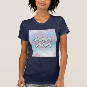 Camiseta Aquarius Zodiac sobre a Mãe do Estilo Pérola