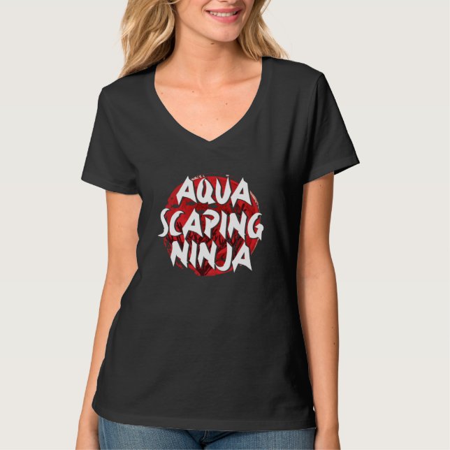 Camiseta Aquascaping Ninja Aquarium Fish Tank Fishkeeping (Frente)