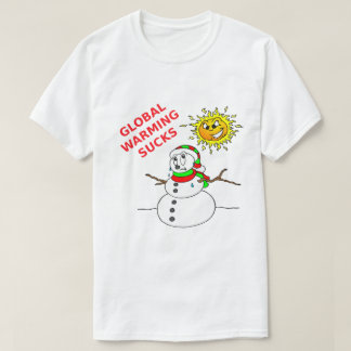 Camiseta Aquecimento Global Suga Boneco de Neve Derretido