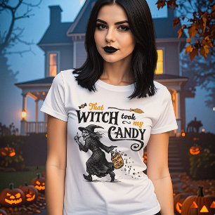 Camiseta Aquela bruxa pegou meu doce feminino