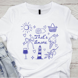 Camiseta Aquela Coquete Azul Amore Arco Verão Italiano