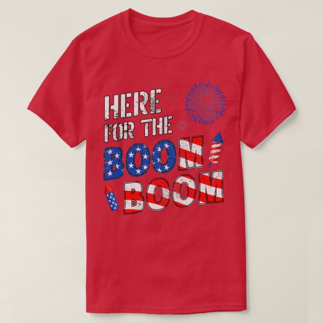 Camiseta Aqui, A Bandeira Americana Do Boom Boom  (Frente do Design)