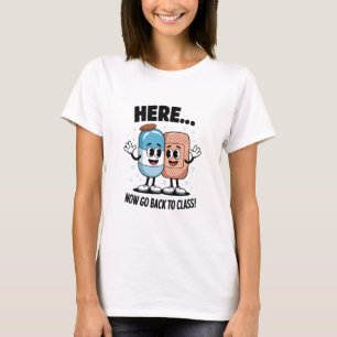 Camiseta Aqui Agora Volte Para A Aula Enfermeira Escolar Mé