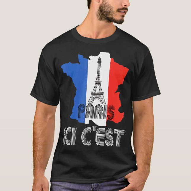 Camiseta Aqui É Paris Ici Cest Paris Bem-Vindo 2024 À Cidad (Frente)