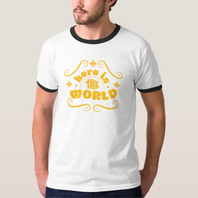 Camiseta Aqui está o mundo (Frente)