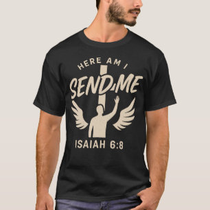 Camiseta Aqui Estou Eu Te Enviei Missão Cristã Isaías 68 Bí