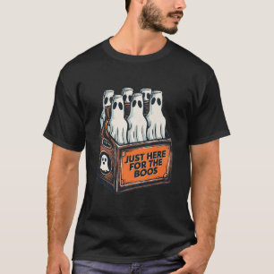 Camiseta Aqui Para A Bebida Fantasma Boos Halloween 6 Pack