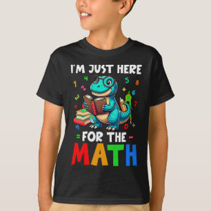 Camiseta Aqui Para a Matemática Lindos T-Rex Contando Númer