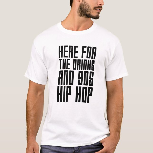 Camiseta Aqui, Para As Bebidas E A Quota De Rap Engraçada D (Frente)