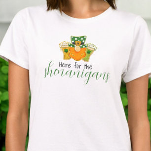 Camiseta Aqui para as Travessuras Duende do Dia de São Patr