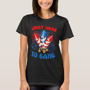 Camiseta Aqui Para Bater Engraçado 4 de Julho Bandeira Amer
