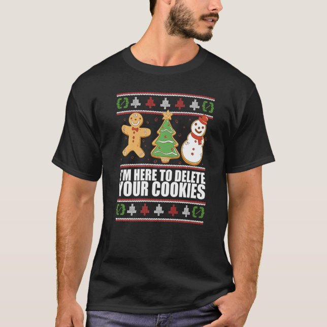 Camiseta AQUI PARA ELIMINAR SEUS COOKIES Ugly Web Developer (Frente)
