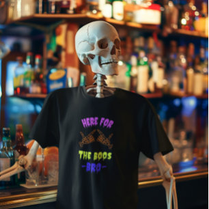 Camiseta Aqui para o Boos, Bro Dia de as Bruxas engraçado P