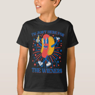 Camiseta Aqui Para O Cachorro Quente Engraçado 4 De Julho
