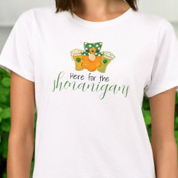 Camiseta Aqui para o Shenanigans St Patricks Leprechaun