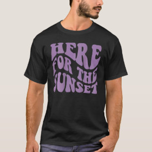 Camiseta Aqui Para O Verão Da Praia Estética Sunset