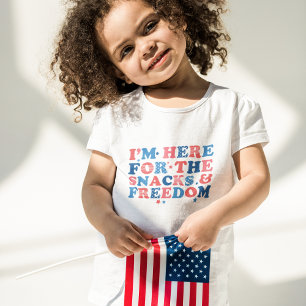 Camiseta Aqui para os aperitivos e a liberdade 4 de julho