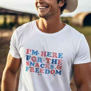 Camiseta Aqui para os aperitivos e a liberdade 4 de julho