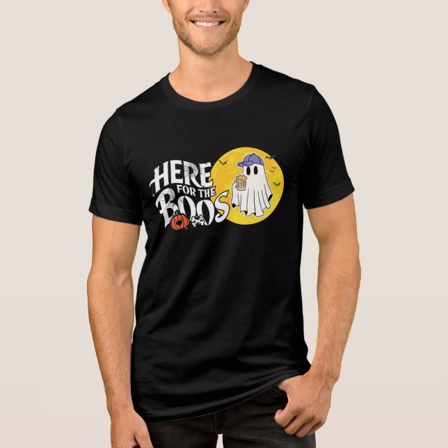 Camiseta Aqui para os Boos | Beba e coloque seu Spook em ci (Frente)