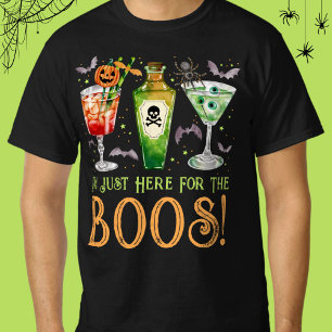 Camiseta Aqui para os coquetéis do Boos Halloween