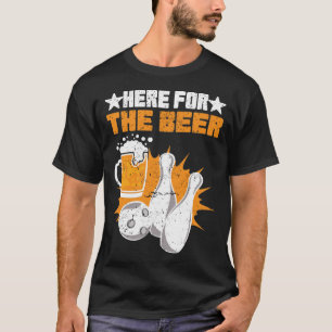 Camiseta Aqui Para Os Pinos De Bola De Bebendo De Cerveja D