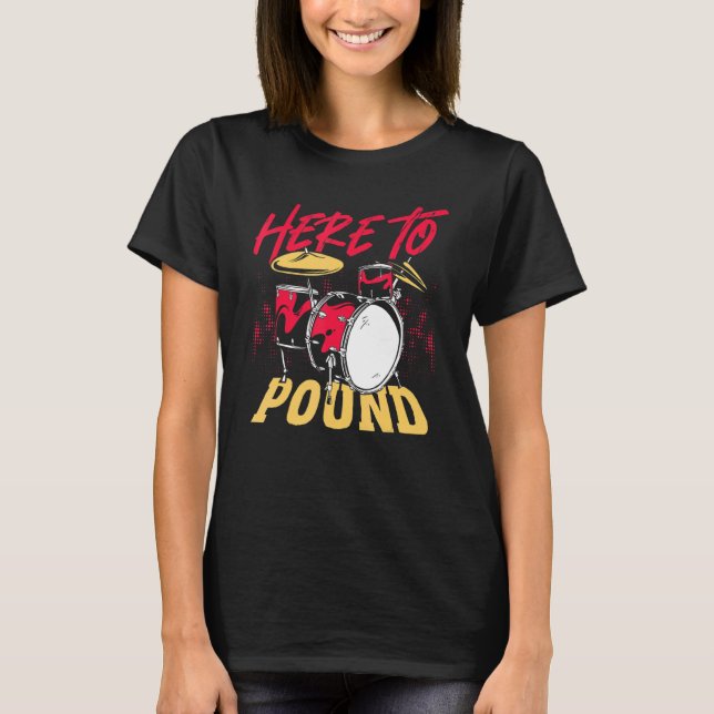 Camiseta Aqui Para Tocar Bateria Percussionista (Frente)
