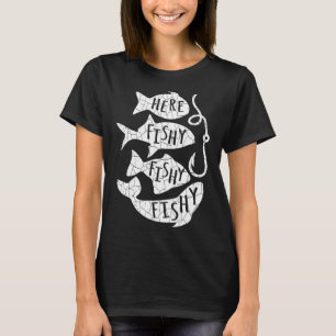 Camiseta Aqui Peixe Engraçado Presente Para O Pai Dos Pavim