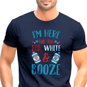 Camiseta Aqui Pelo Vermelho Branco e Bebida Patriótico Dive