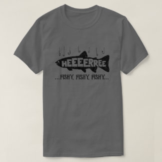 Camiseta Aqui Pistas De Pesca De Peixes Engraçados