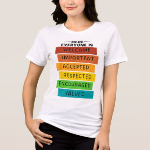 Camiseta Aqui Todos São Bem-Vindo Importantes Respeitamento