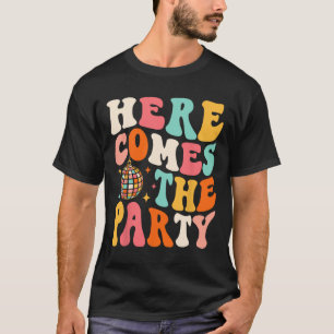 Camiseta Aqui Vem A Festa Retro Despedida de Solteira Festa
