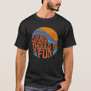 Camiseta Aqui Vem A Viagem Da Praia Da Volta Da Sun, Vintag