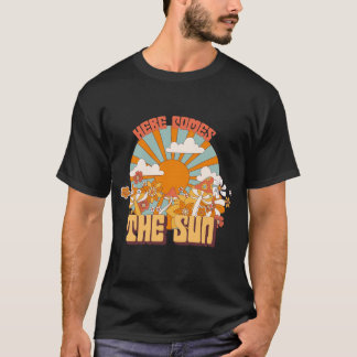 Camiseta Aqui vem o Design de retrorreflector do Sol