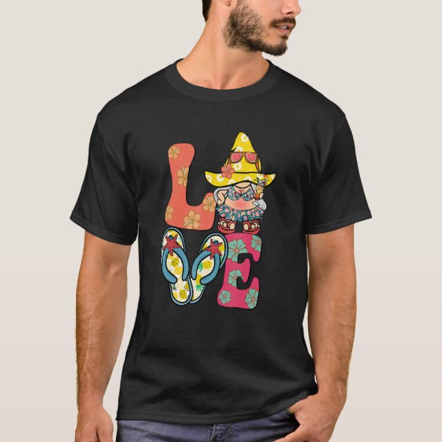 Camiseta Aqui Vem O Sun Love Gnomo Summer Retro Beach V (Frente)