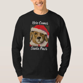 Camiseta Aqui vem Papais noeis Pinças Papais noeis engraçad