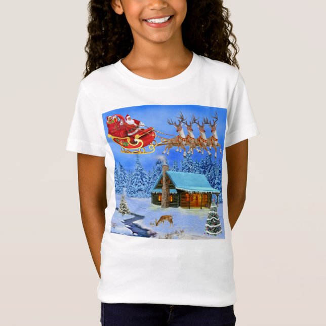 CAMISETA AQUI VEM SANTA CLAUS (Frente)