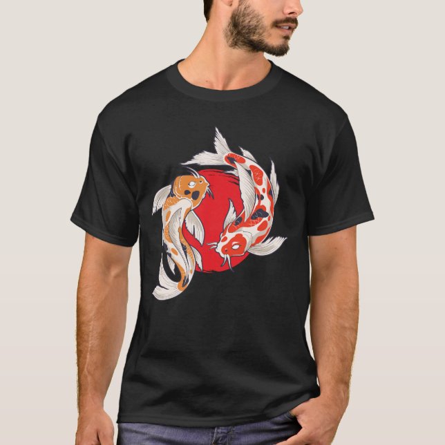 Camiseta Aquicultura De Peixes De Arte Koi Japonesa (Frente)