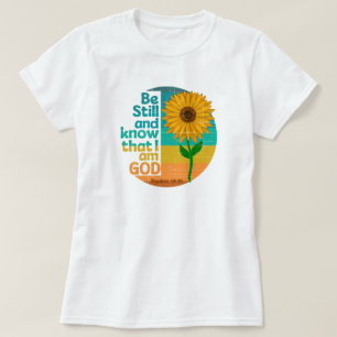 Camiseta Aquietem-se e saibam que eu sou Deus Versículo da 