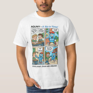 Camiseta AQUNY - Um Sip in Time! Engraçado Hidratação Hero